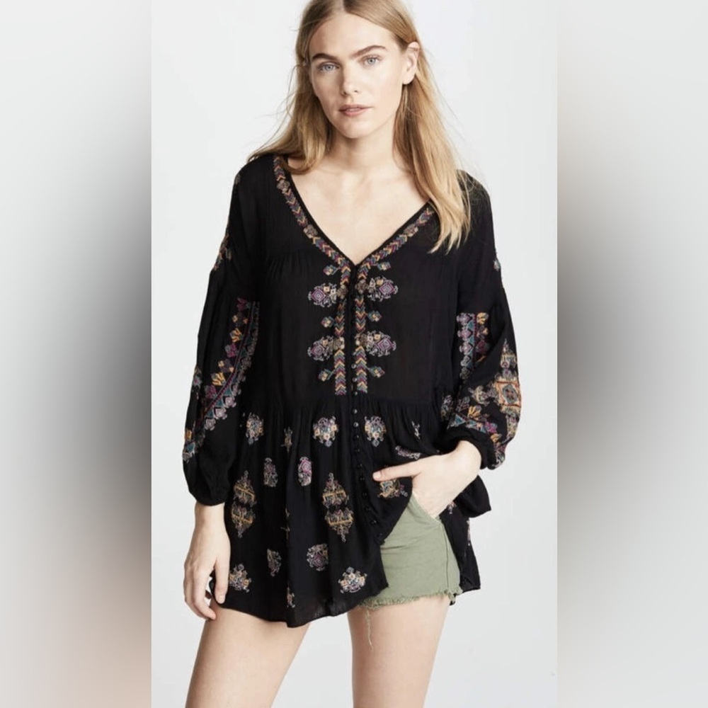 Free People Arianna Tunic in Black Size M